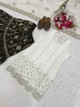 NEW ARRIVAL CHINON EMBROIDERY SEQUENCE WORK TOP SHARARA WITH DUPATTA FESTIVE WEAR WHOLESALE PRICE ETHNIC GARMENT (2)