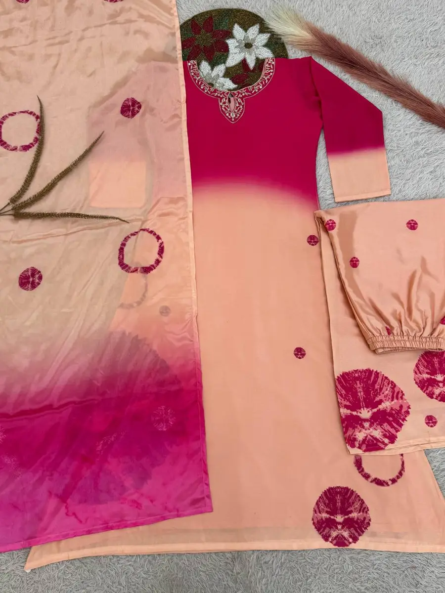 NEW ARRIVAL CHINON SILK DIGITAL PRINT WITH EMBROIDERY AND SEQUENCE WORK TOP PALAZZO WITH DUPATTA FESTIVE WEAR WHOLESALE PRICE ETHNIC GARMENT (7)