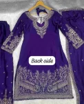 NEW ARRIVAL CHINON SILK EMBROIDERY SEQUENCE CODING ZARI WORK TOP PALAZZO WITH DUPATTA FESTIVE WEAR WHOLESALE PRICE ETHNIC GARMENT (8)