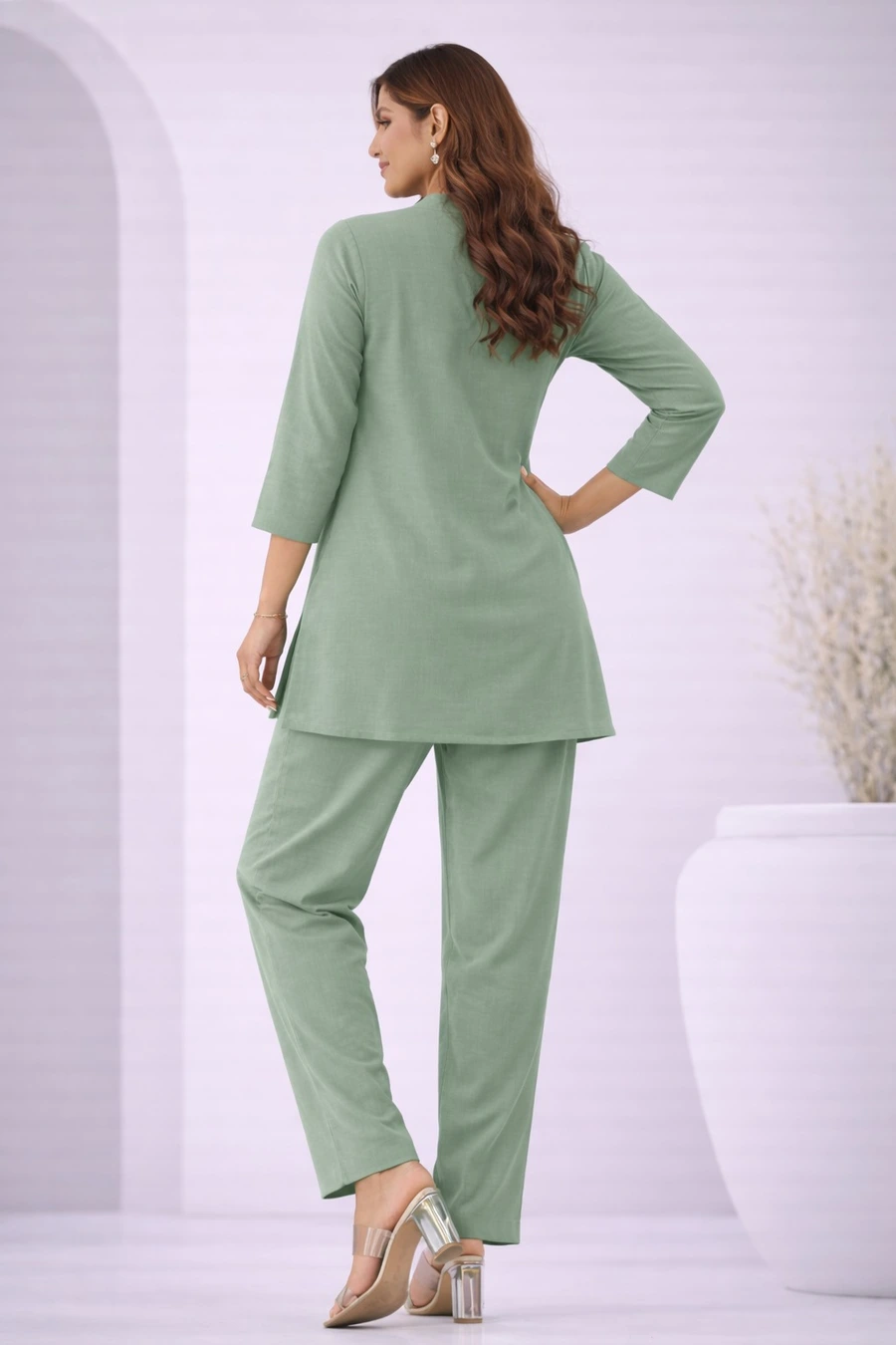 NEW ARRIVAL COTTON BLEND PLAIN CO-ORD SET DAILY WEAR WHOLESALE PRICE ETHNIC GARMENT (10)