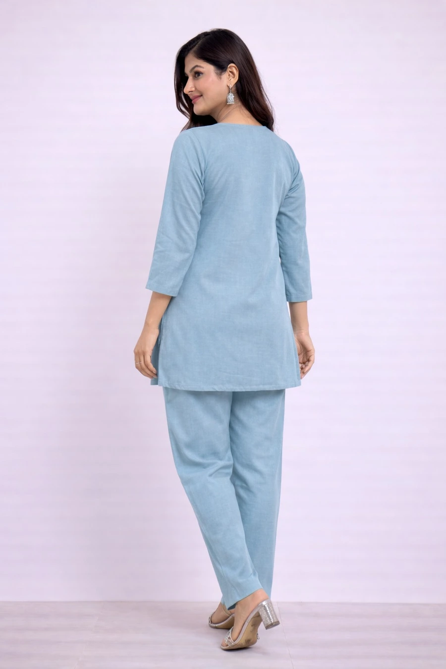 NEW ARRIVAL COTTON BLEND PLAIN CO-ORD SET DAILY WEAR WHOLESALE PRICE ETHNIC GARMENT (5)