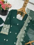 NEW ARRIVAL GEORGETTE SEQUENCE EMBROIDERY WORK GOWN BOTTOM WITH DUPATTA FESTIVE WEAR WHOLESALE PRICE ETHNIC GARMENT (2)
