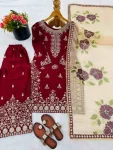 NEW ARRIVAL GMY SILK EMBROIDERY SEQUENCE WORK TOP PALAZZO WITH DUPATTA FESTIVE WEAR WHOLESALE PRICE ETHNIC GARMENT (1)