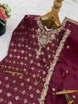 NEW ARRIVAL GMY SILK EMBROIDERY SEQUENCE WORK TOP PALAZZO WITH DUPATTA WEDDING WEAR WHOLESALE PRICE ETHNIC GARMENT (3)
