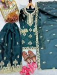 NEW ARRIVAL GMY SILK EMBROIDERY SEQUENCE WORK WITH JARKHAN DIAMOND WORK TOP PALAZZO WITH DUPATTA FESTIVE WEAR WHOLESALE PRICE ETHNIC GARMENT (15)