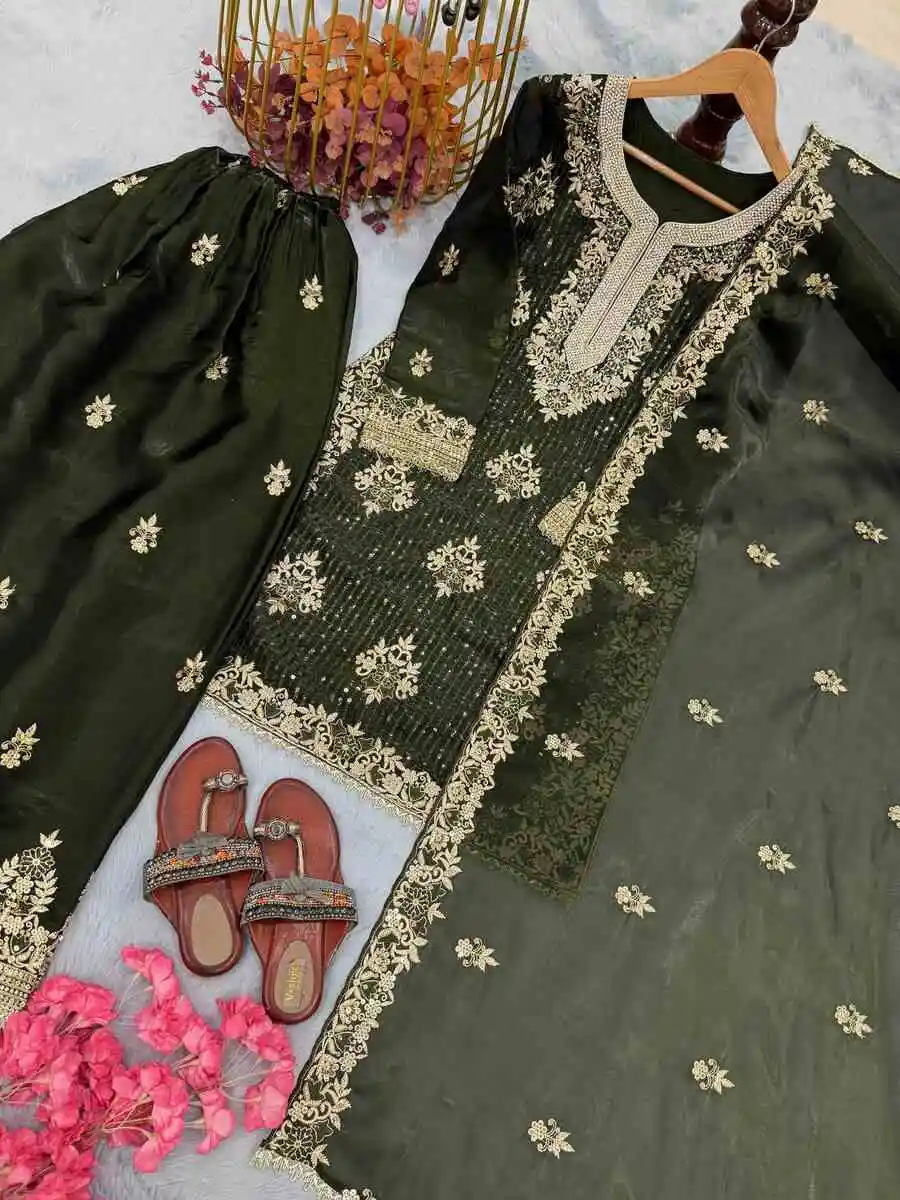 NEW ARRIVAL GMY SILK EMBROIDERY SEQUENCE WORK WITH JARKHAN DIAMOND WORK TOP PALAZZO WITH DUPATTA FESTIVE WEAR WHOLESALE PRICE ETHNIC GARMENT (5)