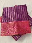 NEW ARRIVAL LICHI SILK BANARASI WEAVING WORK SAREE WITH UNSTITCHED BLOUSE FESTIVE WEAR WHOLESALE PRICE ETHNIC GARMENT (9)