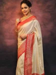NEW ARRIVAL LICHI SILK BANARASI WEAVING WORK SAREE WITH UNSTITCHED BLOUSE FESTIVE WEAR WHOLESALE PRICE ETHNIC GARMENT (2)