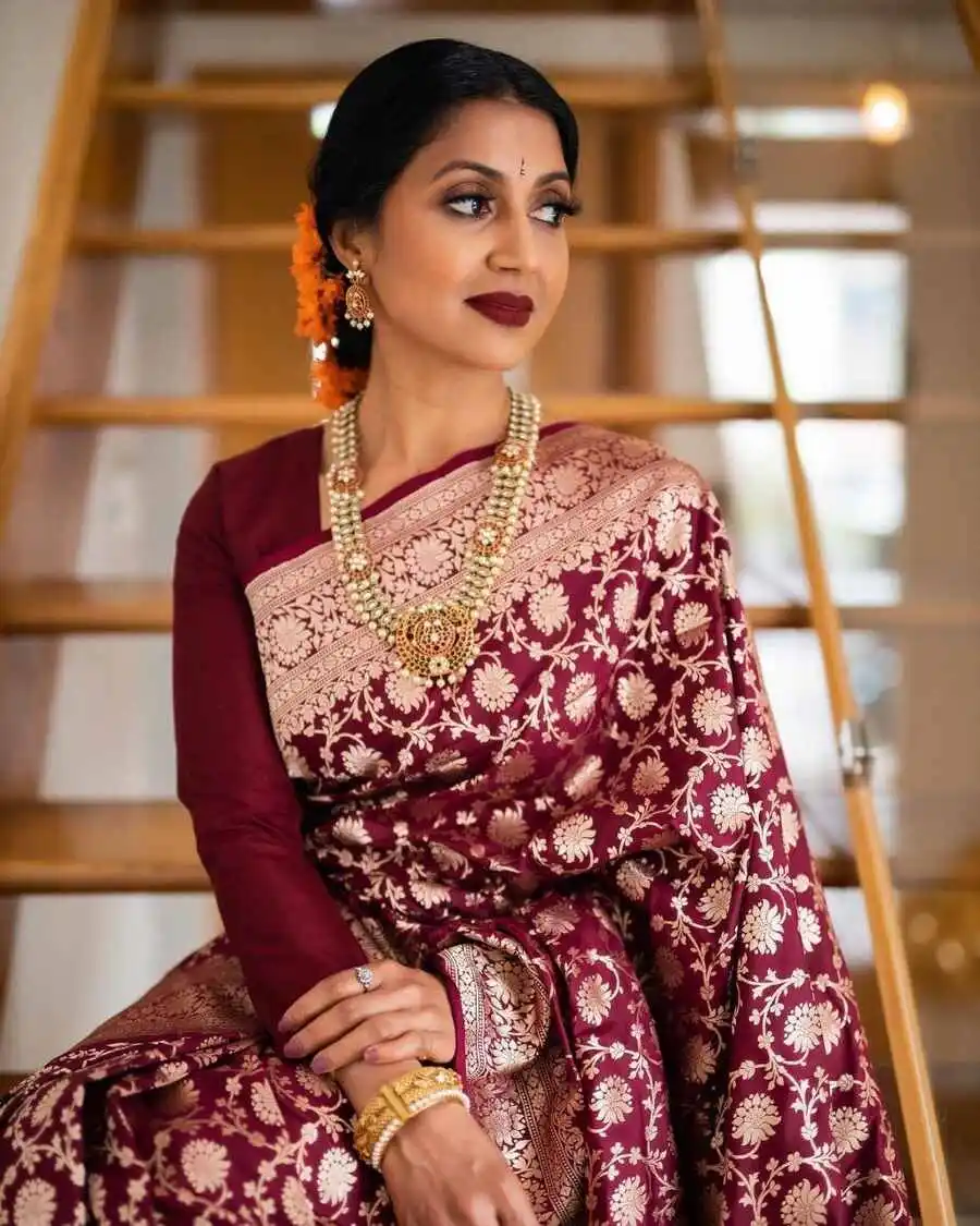NEW ARRIVAL LICHI SILK BANARASI WEAVING WORK SAREE WITH UNSTITCHED BLOUSE WEDDING WEAR WHOLESALE PRICE ETHNIC GARMENT (7)