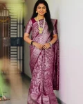NEW ARRIVAL LICHI SILK RICH PALLU & JACQUARD WORK SAREE WITH UNSTITCHED BLOUSE WINE