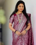 NEW ARRIVAL LICHI SILK RICH PALLU & JACQUARD WORK SAREE WITH UNSTITCHED BLOUSE FESTIVE WEAR WHOLESAEL PRICE ETHNIC GARMENT (6)