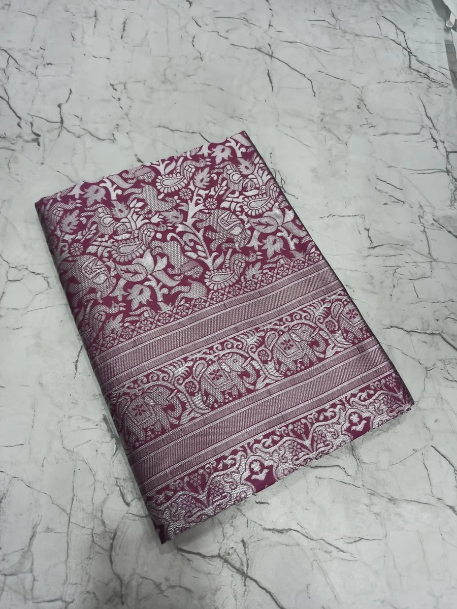NEW ARRIVAL LICHI SILK RICH PALLU & JACQUARD WORK SAREE WITH UNSTITCHED BLOUSE FESTIVE WEAR WHOLESAEL PRICE ETHNIC GARMENT (8)