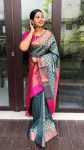 NEW ARRIVAL LICHI SILK RICH PALLU & JACQUARD WORK SAREE WITH UNSTITCHED BLOUSE FESTIVE WEAR WHOLESALE PRICE ETHNIC GARMENT (1)