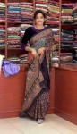 NEW ARRIVAL NATURAL SILK FANCY DIGITAL PRINT AND REAL MIRROR HAND WORK READY TO WEAR SAREE WITH ATTACHED BLOUSE MULTI