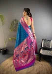 NEW ARRIVAL PAITHANI SILK ZARI WEAVING WORK SAREE WITH UNSTITCHED BLOUSE FESTIVE WEAR WHOLESALE PRICE ETHNIC GARMENT (3)