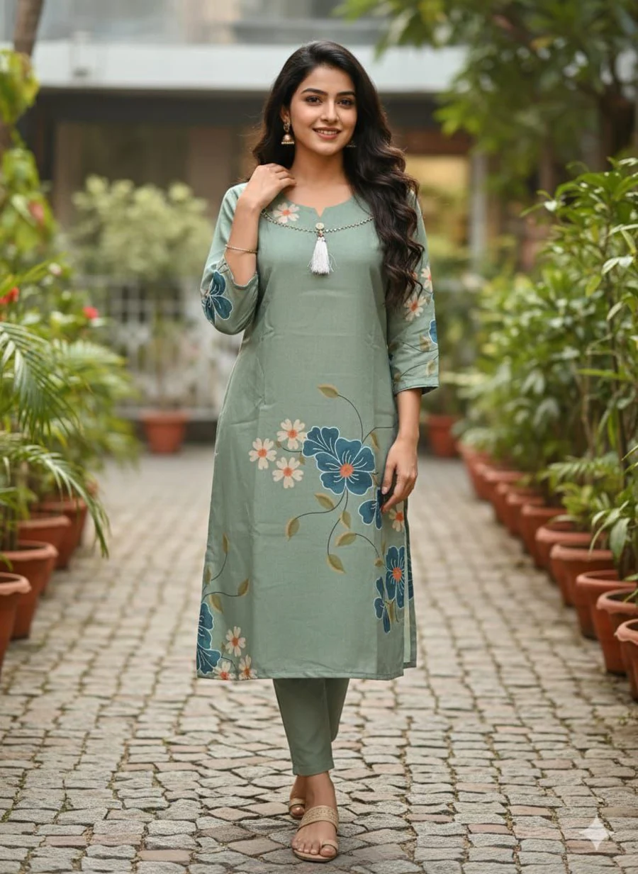 NEW ARRIVAL POLY RAYON PRINT WORK ONLY KURTI DAILY WEAR WHOLESALE PRICE ETHNIC GARMENT (3)