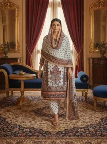 NEW ARRIVAL RAYON DIGITAL PRINT WORK TOP BOTTOM WITH DUPATTA  OFF WHITE