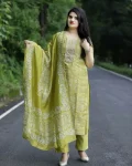 NEW ARRIVAL RAYON DIGITAL PRINTED WORK TOP BOTTOM WITH DUPATTA GREEN
