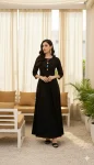 NEW ARRIVAL RAYON PLAIN KURTI  BLACK