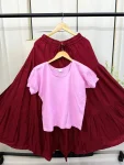 NEW ARRIVAL RAYON PLAIN TOP WITH LAYER SKIRT DAILY WEAR WHOLESALE PRICE ETHNIC GARMENT (3)