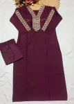 NEW ARRIVAL SLUB COTTON EMBROIDERY WORK TOP PENT SET DAILY WEAR WHOLESALE PRICE ETHNIC GARMENT (7)