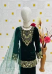 NEW ARRIVAL VELVET EMBROIDERY SEQUENCE WORK TOP BOTTOM WITH DUPATTA FESTIVE WEAR WHOLESALE PRICE ETHNIC GARMENT (5)