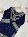NEW ARRIVAL VELVET SEQUENCE & ZARI EMBROIDERY WORK TOP PALAZZO SET FESTIVE WEAQR WHOLESALE PRICE ETHNIC GARMENT (8)