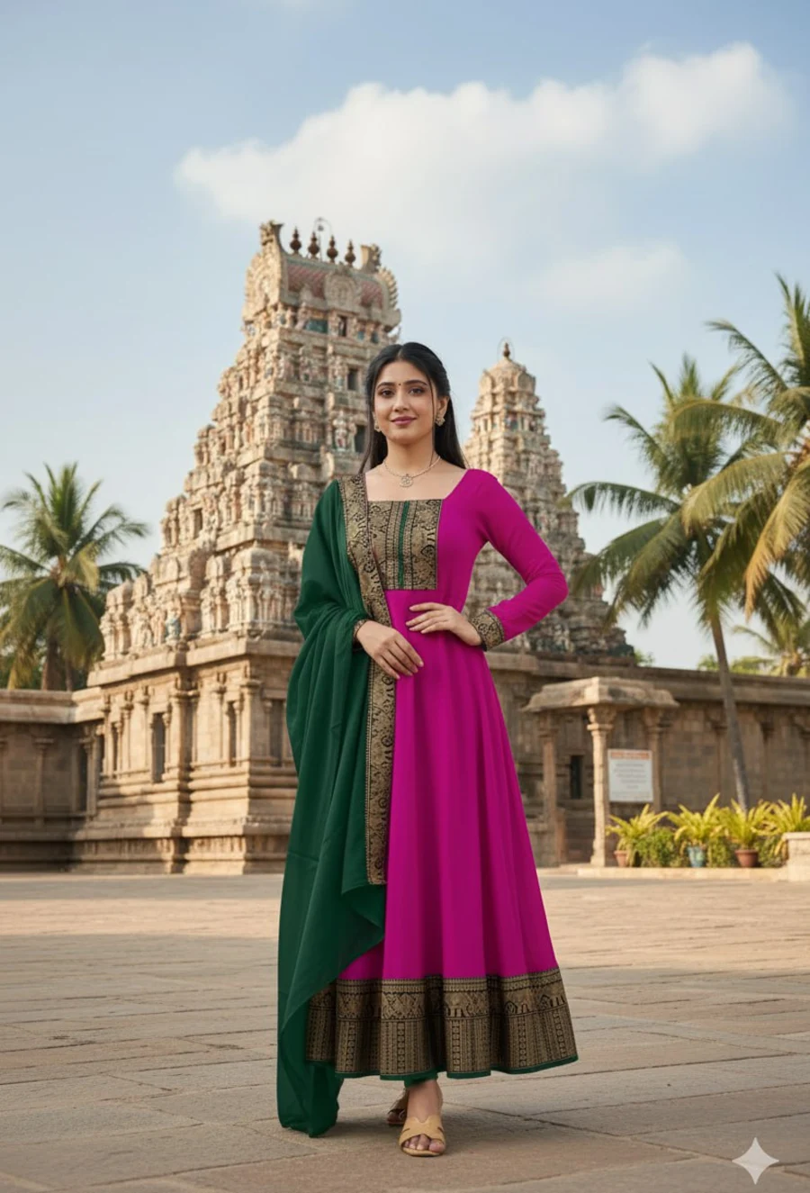 NEW ARRIVAL VICHITRA SILK JACQUARD LACE WORK ANARKALI GOWN WITH DUPATTA FESTIVE WEAR WHOLESALE PRICE ETHNIC GARMENT (2)