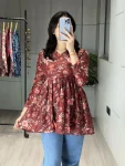 RICH LOOK CAMBRIC COTTON TRADITIONAL FLORAL PRINTED WORK ONLY TOP DAILY WEAR WHOLESALE PRICE ETHNIC GARMENT (19)