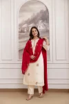 RICH LOOK CHANDERI EMBROIDERY WORK TOP BOTTOM WITH DUPATTA FESTIVE WEAR WHOLESALE PRICE ETHNIC GARMENT (2)