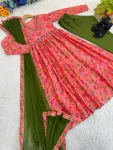 RICH LOOK CHINON DIGITAL PRINT WITH HAND WORK GOWN BOTTOM WITH DUPATTA FESTIVE WEAR WHOLESALE PRICE ETHNIC GARMENT (4)