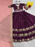 RICH LOOK CHINON EMBROIDERY SEQUENCE WORK LEHENGA CHOLI WITH DUPATTA WEDDING WEAR WHOLESALE PRICE ETHNIC GARMENT (4)
