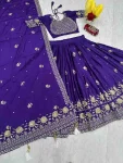 RICH LOOK CHINON EMBROIDERY THREAD AND SEQUENCE WORK LEHENGA CHOLI WITH DUPATTA WEDDING WEAR WHOLESALE PRICE ETHNIC GARMENT (2)