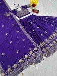 RICH LOOK CHINON EMBROIDERY THREAD AND SEQUENCE WORK LEHENGA CHOLI WITH DUPATTA WEDDING WEAR WHOLESALE PRICE ETHNIC GARMENT (2)