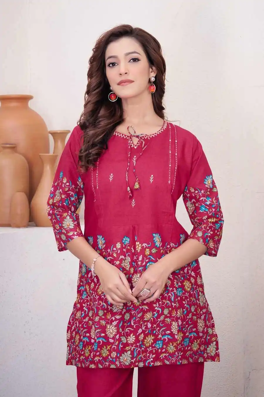 RICH LOOK COTTON PRINT WORK CO-ORD SET DAILY WEAR WHOLESALE PRICE ETHNIC GARMENT (9)