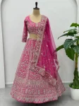 RICH LOOK CREAP SILK SEQUENCE AND CODING JARI EMBROIDERY WORK LEHENGA CHOLI WITH DUPATTA WEDDING WEAR WHOLESALE PRICE ETHNIC GARMENT (2)