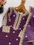 RICH LOOK CREPE SILK EMBROIDERY SEQUENCE WORK WITH BEADS WORK TOP SHARARA WITH DUPATTA FESTIVE WEAR WHOLESALE PRICE ETHNIC GARMENT (1)