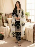RICH LOOK FENDY SILK EMBROIDERY SEQUENCE WORK WITH RIVET MOTI WORK TOP PALAZZO WITH DUPATTA BLACK