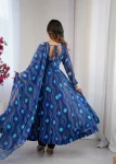 RICH LOOK GEORGETTE BANDHANI PRINT WORK GOWN BOTTOM WITH DUPATTA FESTIVE WEAR WHOLESALE PRICE ETHNIC GARMENT (5)