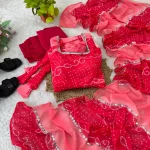 RICH LOOK GEORGETTE CHIFFON DIGITAL PRINT WORK GOWN BOTTOM WITH DUPATTA FESTIVE WEAR WHOLESALE PRICE ETHNIC GARMENT (7)