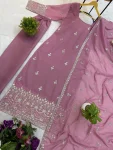 RICH LOOK GEORGETTE EMBROIDERY WORK TOP BOTTOM WITH DUPATTA TRADITIONAL WEAR WHOLESALE PRICE ETHNIC GARMENT (5)