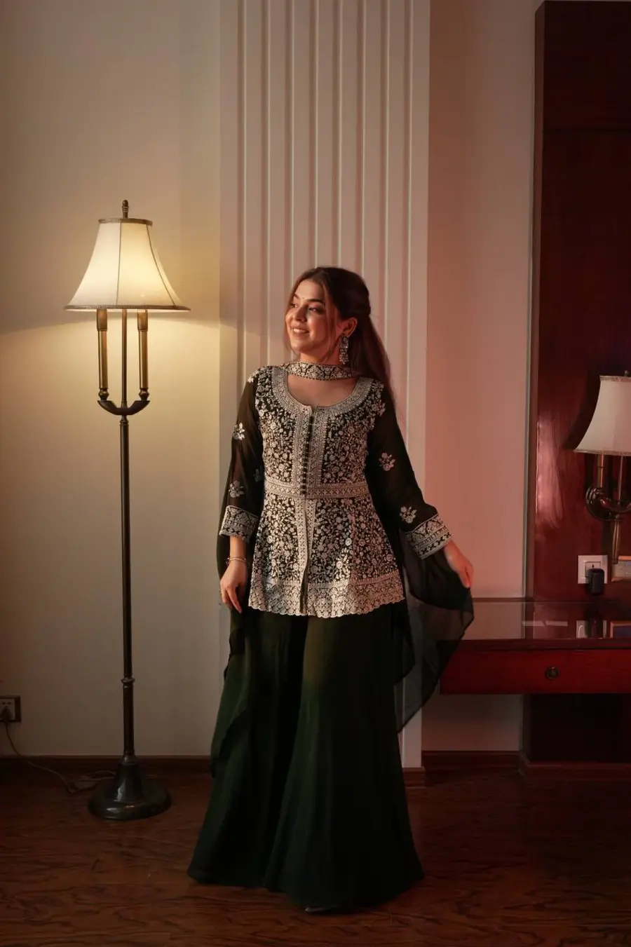 RICH LOOK GEORGETTE SEQUENCE EMBROIDERY WORK TOP PALAZZO WITH DUPATTA FESTIVE WEAR WHOLESALE PRICE ETHNIC GARMENT (10)