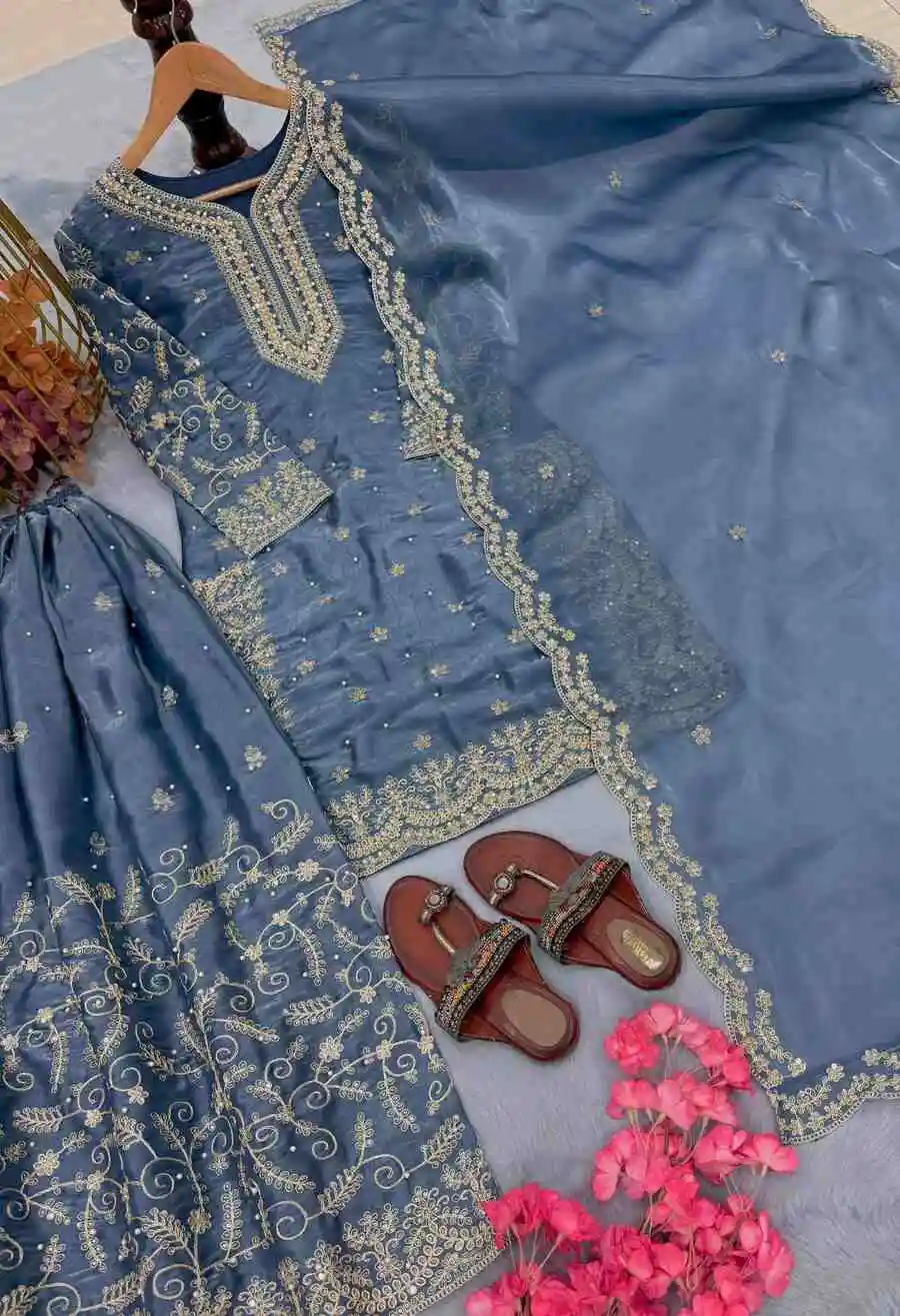 RICH LOOK JIMMY CHOO EMBROIDERY 3MM SEQUENCE & CODING DORI WORK WITH MOTI HAND WORK TOP PALAZZO WITH DUPATTA FESTIVE WEAR WHOLESALE PRICE ETHNIC GARMENT (8).jpg.webp