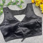 RICH LOOK  MALAI SATIN PLAIN READY TO WEAR BLOUSE BLACK