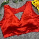 RICH LOOK  MALAI SATIN PLAIN READY TO WEAR BLOUSE RED