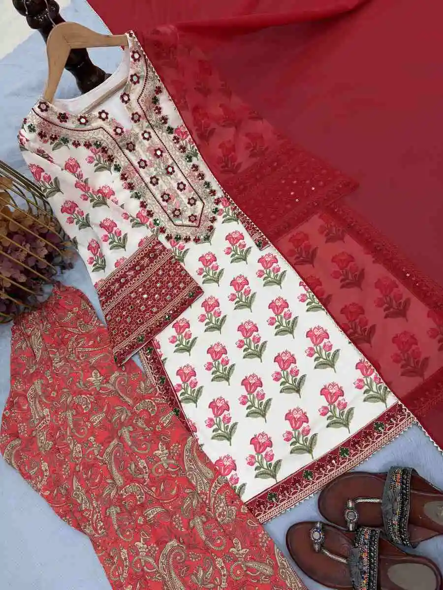 RICH LOOK NATURAL CREPE DIGITAL PRINT WITH EMBROIDERY WORK WITH REAL MIRROR HAND WORK TOP PATIYALA WITH DUPATTA FESTIVE WEAR WHOLESALE PRICE ETHNIC GARMENT (2)