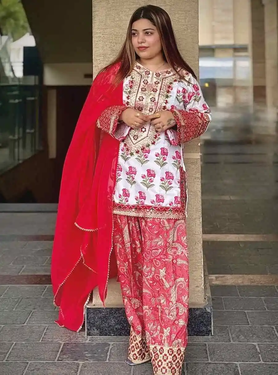 RICH LOOK NATURAL CREPE DIGITAL PRINT WITH EMBROIDERY WORK WITH REAL MIRROR HAND WORK TOP PATIYALA WITH DUPATTA FESTIVE WEAR WHOLESALE PRICE ETHNIC GARMENT (6).jpg.webp