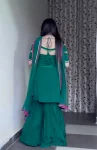 RICH LOOK NATURAL CREPE EMBROIDERY WORK WITH FANCY BORDER LACE WORK TOP SHARARA WITH DUPATTA FESTIVE WEAR WHOLESALE PRICE ETHNIC GARMENT (2)
