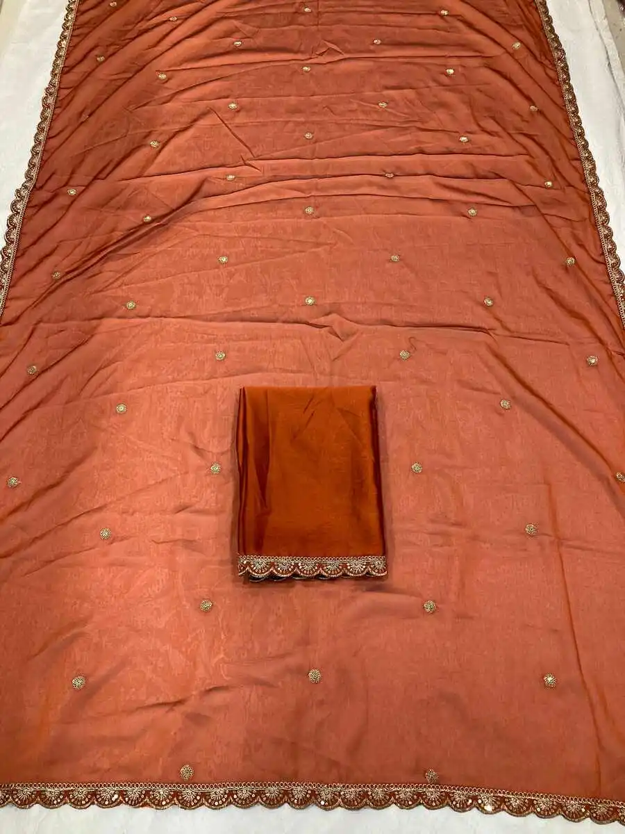 RICH LOOK RANGOLI SILK EMBROIDERY CUTWORK WORK LACE BORDER WORK SAREE WITH UNSTITCHED BLOUSE PARTY WEAR WHOLESALE PRICE ETHNIC GARMENT (21)