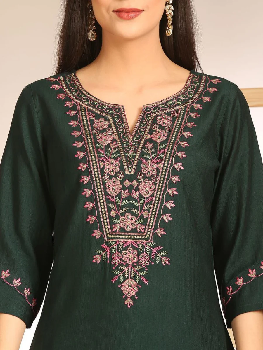 RICH LOOK RAYON EMBROIDERY WORK ONLY KURTI FESTIVE WEAR WHOLESALE PRICE ETHNIC GARMENT (16)